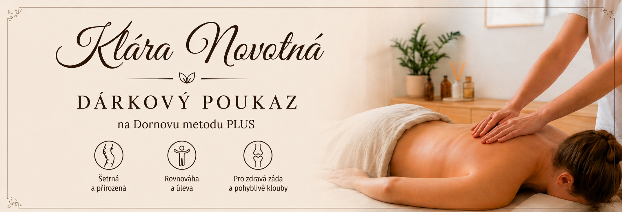 Dárkový poukaz – klasický design s ikonami benefitů